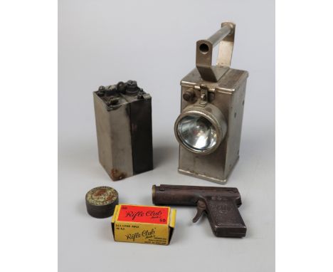 Nife Batteries hand lamp together with a pistol torch