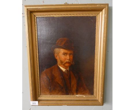 Antique oil on board - Portrait of gentleman - Approx image size: 27cm x 39cm 