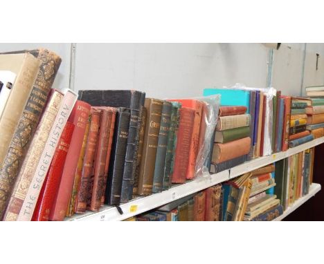Mixed literature, to include biography, art history including works by Ruskin, (one shelf).