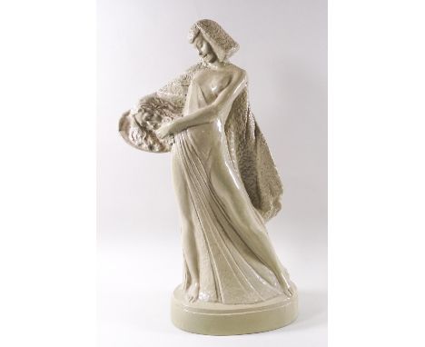 An Art deco ceramic figure, 'Salome' by Zelda Wallace, 37cm high
