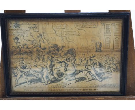 A Regency satirical print by J Sidebotham, 'City Scavengers cleansing the London Streets of Impurities', 25cm x 37cm