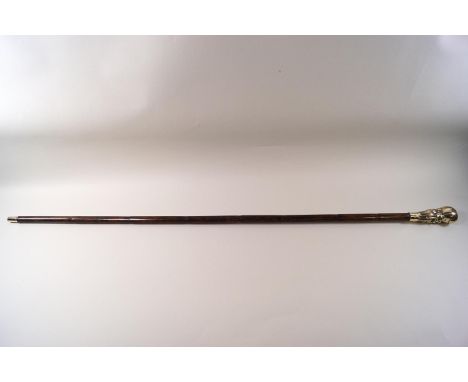 A walking stick, the knop being the head of a sage, 96cm high