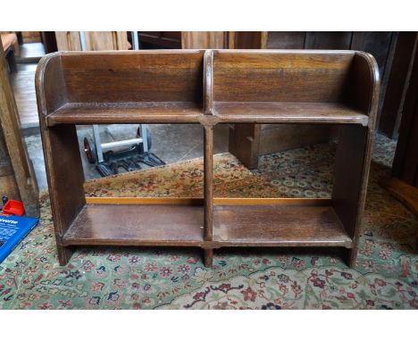 A Victorian oak two tier book shelf, 60cm high, 90cm wide, 23cm deepPlease Note this Lot is available to view at St John The 