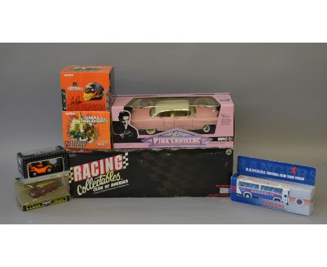 Mixed lot of 7 assorted die-cast. Rangers football club team coach. Cararama Road Monster. Corgi 96840 Morris 1000. 2 x Cruz 