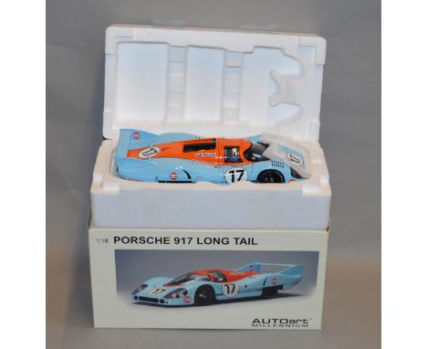 A boxed Autoart diecast model Porsche 917 Long Tail in 1:18 scale, RN '17', VG in VG box.