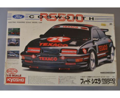 Kyosho 1:10 scale assembled RS500 Cosworth radio controlled car with transmitter.