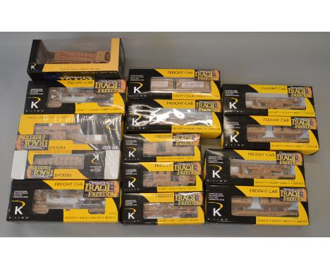 O Gauge. K-Line. 13 x Operation Iraqi assorted rolling stock, together with missile launching vehicle. VG boxed.