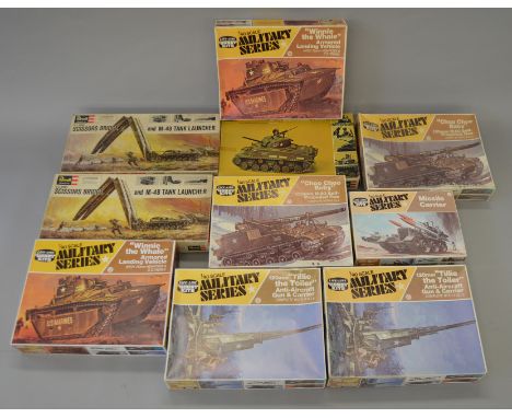 10 x Revell & Life Like 1:50 scale military model kits. Viewing recommended