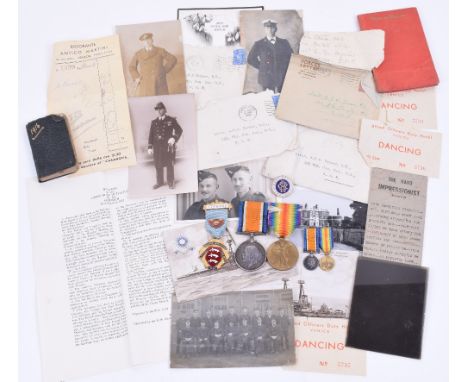 Great War Medal & Paperwork Grouping to Head School Master Royal Navy, group consists of British War and Victory medal pair a