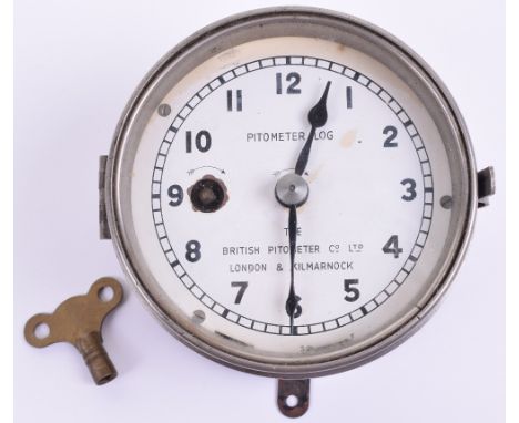 WW2 Royal Navy Ships Pitometer Log, white enamel dial marked with PITOMETER LOG THE BRITISH PITOMETER Co Ltd LONDON & KILMARN