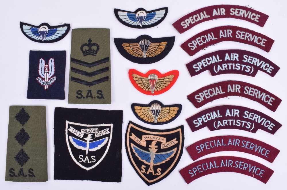 Grouping of Special Air Service (S.A.S) Cloth Insignia, consisting of ...