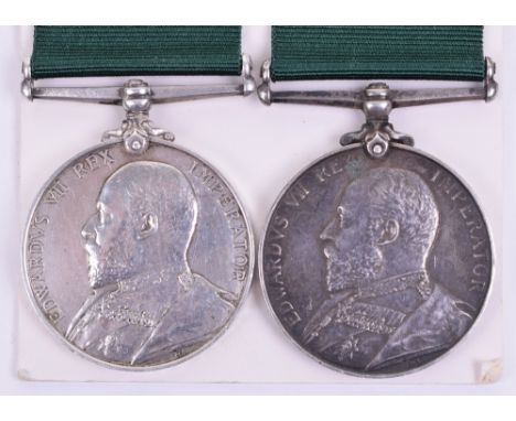 Family Pair Edward VII Volunteer Force Long Service Medals, awarded to two brothers, who both served with the 1st Volunteer B