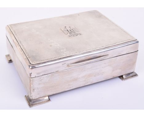 Adolf Hitler Personal Silverware Cigarette Box, fine example produced by Bruckmann in 925 silver. The box lid has political s