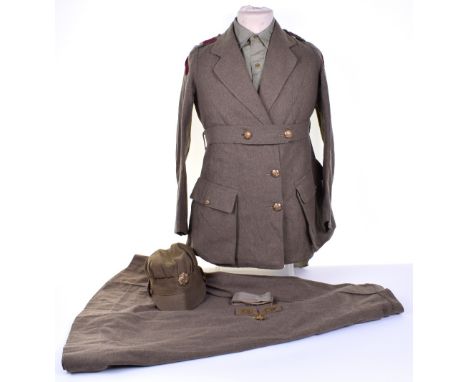 Rare WW1 Women’s Legion / Army Service Corps Drivers Full Uniform, interesting private purchase female tunic of khaki wool, o