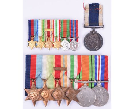 WW2 Royal Navy HMS Capetown Long Service Medal Group, consisting of court mounted 1939-45 star, Atlantic star, Africa star wi