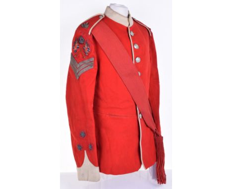 Post 1902 4th Volunteer Battalion Oxford & Buckinghamshire Light Infantry Colour Sergeants Dress Tunic, scarlet cloth tunic w