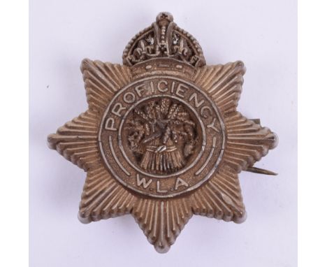WW2 War Economy Woman’s Land Army Proficiency Badge, with pin back fitting to the reverse. Maker marked A Stanley & Sons Wals