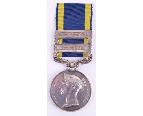 Two Clasp Punjab 1848-49 Campaign Medal 14th Light Dragoons, the medal was awarded to “QR MR G SHENTON 14TH LT DRAGNS”, medal