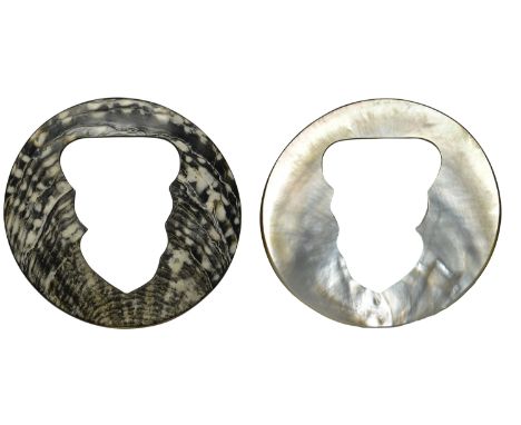 Preston, Alan Chris (New Zealander, 1941-present); b. Te Awamutu   NEW ZEALAND, Hei Tiki, c. 1988, a pÄua shell-shaped bangle
