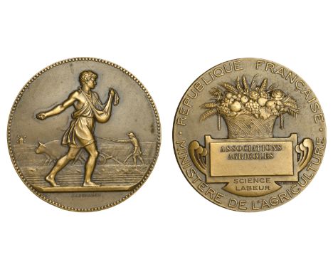 Lagrange, Jean (French, 1831-1908); b. Lyon   FRANCE, Le Semeur [The Sower], 1880 [struck 1902], a bronze medal by J. Lagrang