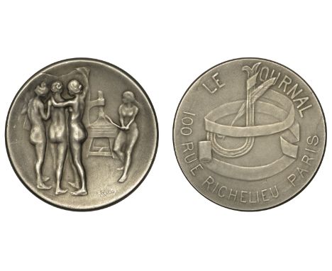 Carabin, François-Rupert (French, 1862-1932); b. Saverne   FRANCE, Le Journal, 1898, a silver medal by F.-R. Carabin, three n
