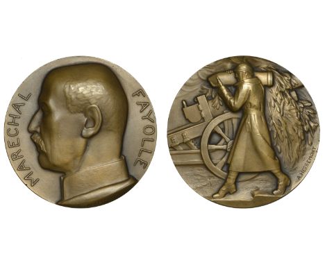 Herbemont, Auguste-Albert (French, 1874-1953); b. Paris   FRANCE, Maréchal Fayolle, 1930, a bronze medal by A.-A. Herbemont, 