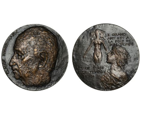 Yencesse, Hubert (French, 1900-1987); b. Paris   FRANCE, Claude Roger-Marx, 1973, a bronze medal by H. Yencesse, bust left, r