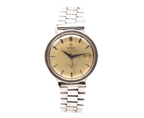Omega - a gentleman's Constellation automatic chronometer wristwatch, 28mm circular off-white raised baton dial with date ape