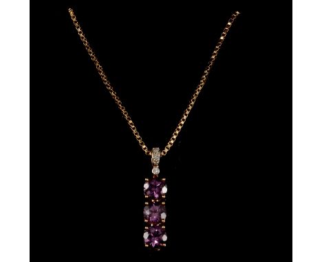 Two pearl necklaces, tourmaline ring, amethyst pendant and chain, findings, two pearl necklaces, one freshwater pearls, 50cm,