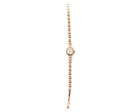 Tudor - a lady's 9 carat yellow gold bracelet wristwatch, 11mm circular silvered Arabic numeral dial signed Tudor Royal in a 