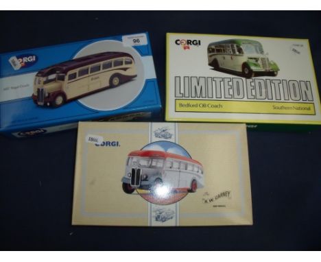 Boxed Corgi AEC Regal Coach, similar limited edition Bedford OB Coach Southern National and another Corgi Coach AEC Regal (3)