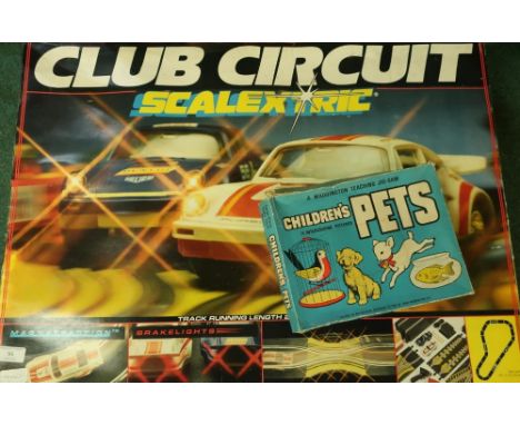 Boxed Club Circuit Scalextric set and a Waddingtons teaching jigsaw Children's Pets (2) 