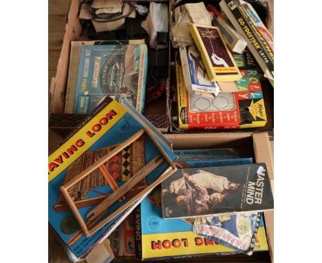 Selection of various vintage board games, Minic Trophy Accessory Car Racing Set etc in three boxes 