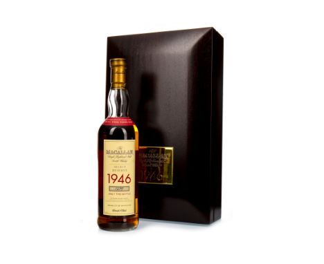 MACALLAN 1946 SELECT RESERVE 52 YEARS OLD Single Malt Scotch Whisky Matured in sherry wood, bottle no. 1279. 700ml, 40% volum
