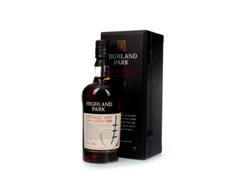HIGHLAND PARK 1986 Single Malt Scotch Whisky Sherry cask no. 2794 filled 14 November 1986, one of 648 bottles. 70cl, 56.2% vo