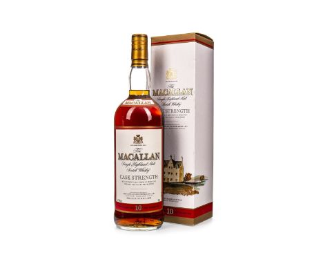 MACALLAN 10 YEARS OLD CASK STRENGTH - ONE LITRE Single Malt Scotch Whisky Matured in sherry oak. One litre, 58.5% volume, in 