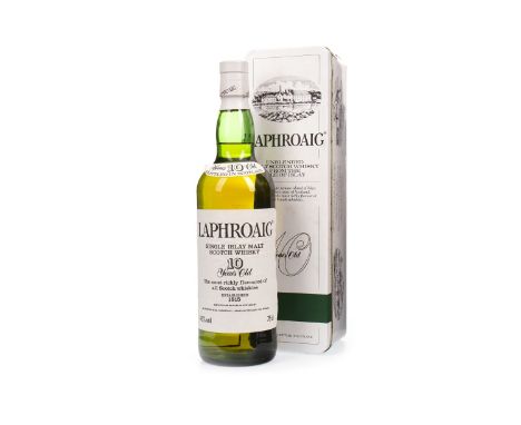 LAPHROAIG 10 YEARS OLD PRE-ROYAL WARRANT Single Malt Scotch Whisky 75cl, 40% volume, in tin.