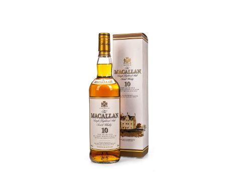 MACALLAN 10 YEARS OLD Single Malt Scotch Whisky Matured in sherry wood. 700ml, 40% volume, in carton.