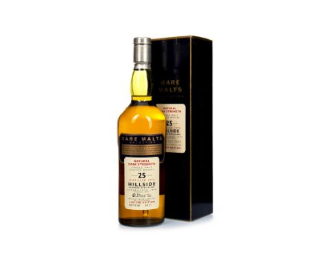 HILLSIDE 1970 RARE MALTS AGED 25 YEARS Single Malt Scotch Whisky Bottle no. 25. 75cl, 61.1% volume, in carton.