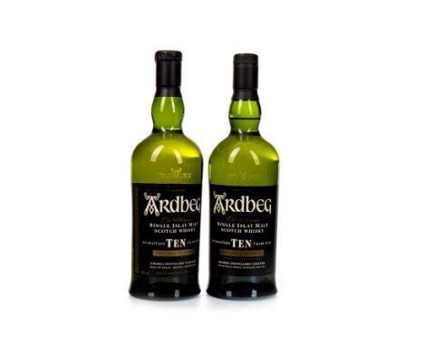 ARDBEG 10 YEARS OLD (2) Single Malt Scotch Whisky 70cl, 46% volume. Two bottles.