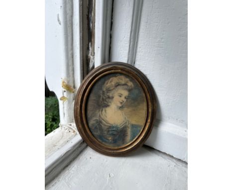 ATTRIBUTED TO JOHN DOWNMAN (1750-1824): A PENCIL AND WATERCOLOUR PORTRAIT OF A LADY, Monogrammed 'J.D' and dated 1801. 19cm x