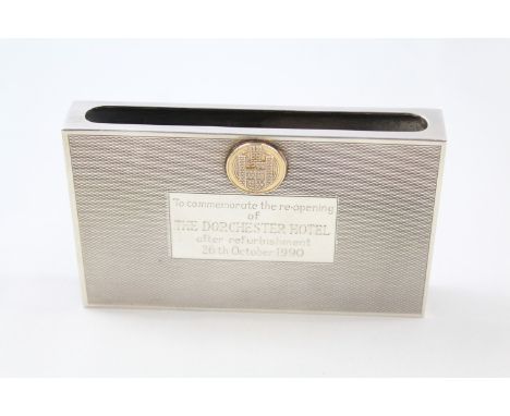 ASPREY & CO: A 925 STERLING SILVER ENGINE TURNED LARGE MATCHBOX COVER, Weight: 152gms