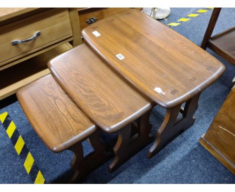 NEST OF 3 GOLDEN DAWN ERCOL TABLES