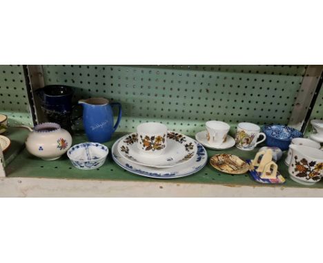 SHELF OF MIXED CHINAWARE