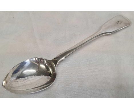 A GEORGIAN SILVER DESSERT SPOON - LONDON 1831 BY BS