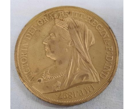 VICTORIAN COPPER IRISH STYLE MODEL CROWN 1897