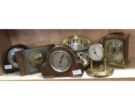 QTY OF CLOCKS INCL; A METAMEC CARRAIGE CLOCK, 1 BY BOWDEN &amp; SONS, PLYMOUTH &amp; OTHERS, NOT KNOWN IF WORKING