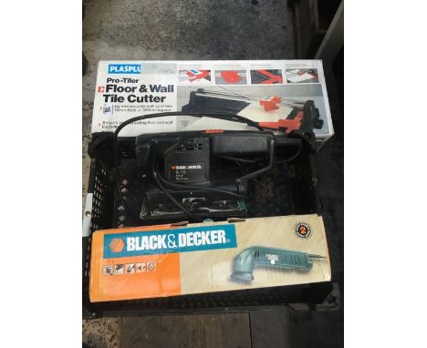 FLOOR &amp; WALL TILE CUTTER, NEW IN BOX, BLACK &amp; DECKER SANDER &amp; BLACK &amp; DECKER PROFILE SANDER