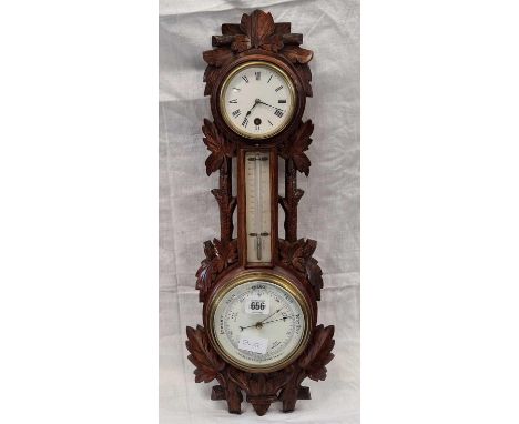 CARVED CLOCK BAROMETER
