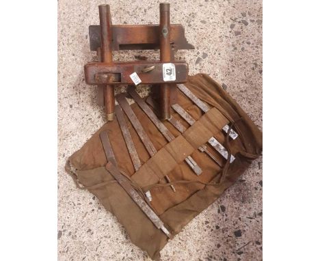 ANTIQUE SASH FILLISTER PLOUGH PLANE WITH VARIOUS BLADES IN ROLL